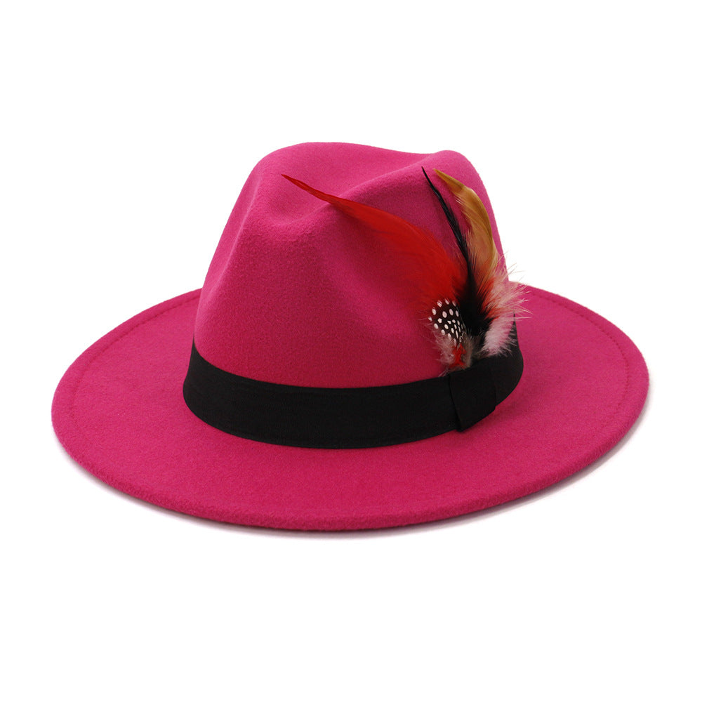 Stay Stylish and Warm: Autumn and Winter New Black Woolen Top Hat"