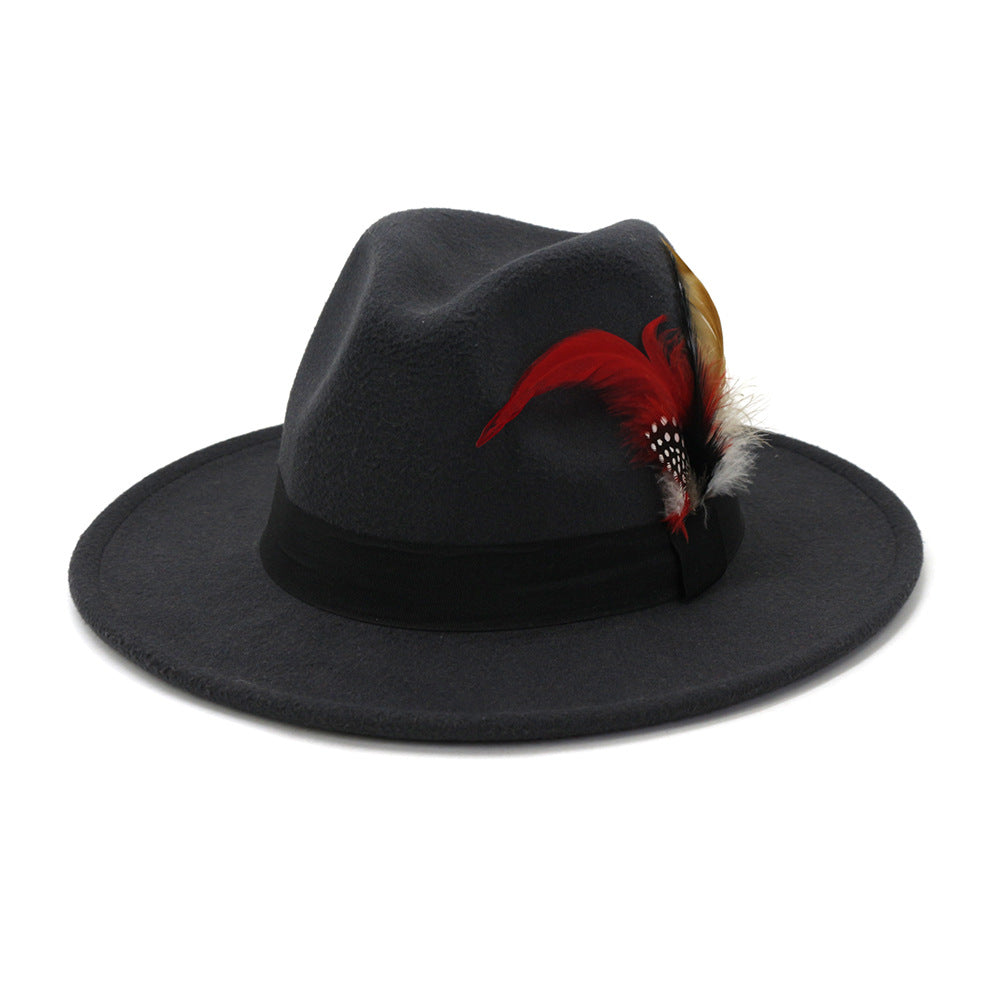 Stay Stylish and Warm: Autumn and Winter New Black Woolen Top Hat"