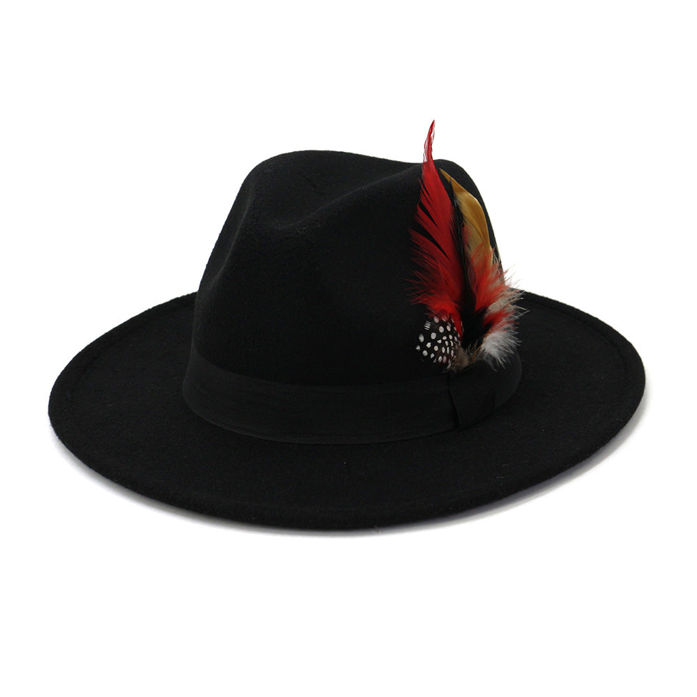 Stay Stylish and Warm: Autumn and Winter New Black Woolen Top Hat"