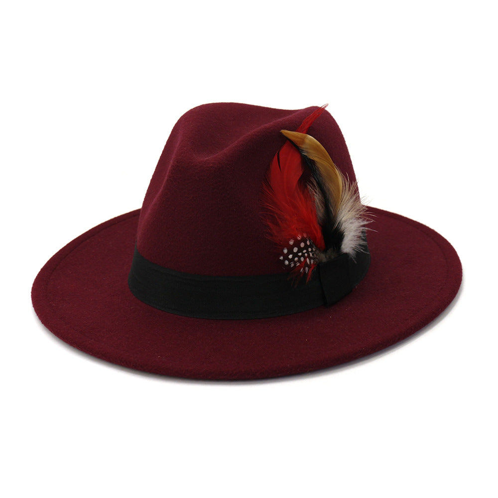 Stay Stylish and Warm: Autumn and Winter New Black Woolen Top Hat"