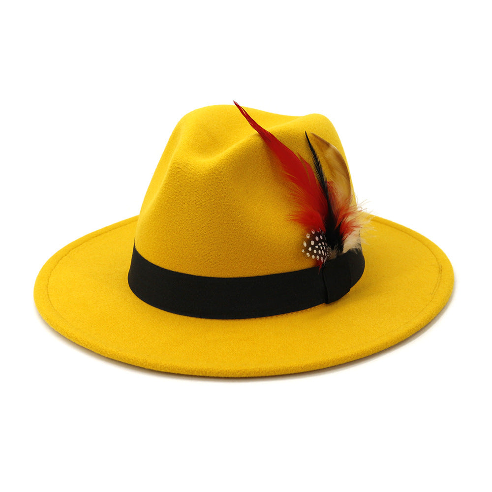 Stay Stylish and Warm: Autumn and Winter New Black Woolen Top Hat"