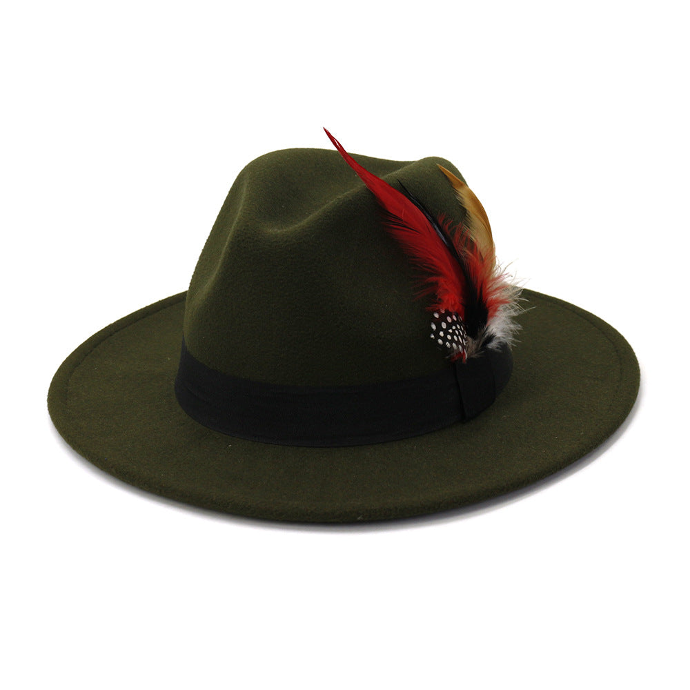 Stay Stylish and Warm: Autumn and Winter New Black Woolen Top Hat"