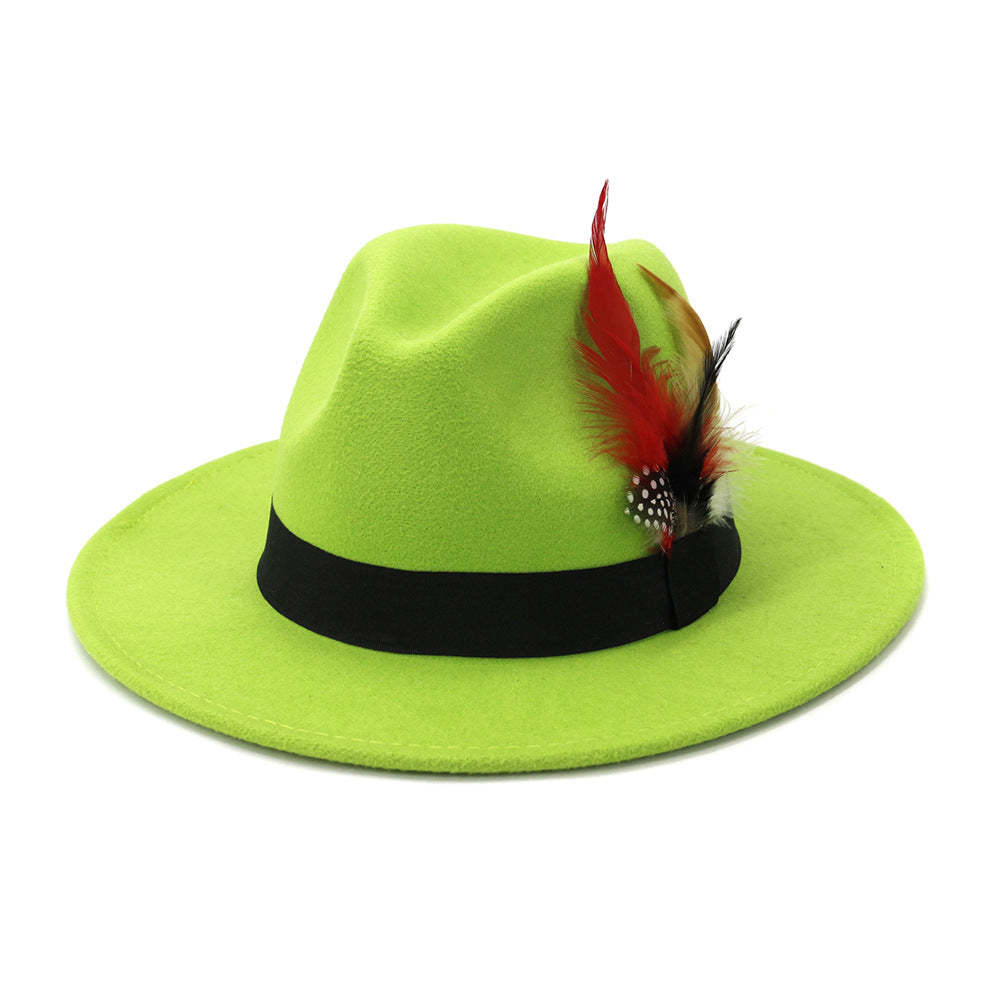 Stay Stylish and Warm: Autumn and Winter New Black Woolen Top Hat"
