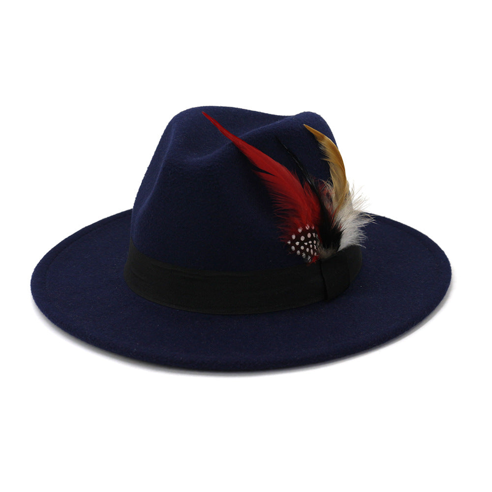 Stay Stylish and Warm: Autumn and Winter New Black Woolen Top Hat"