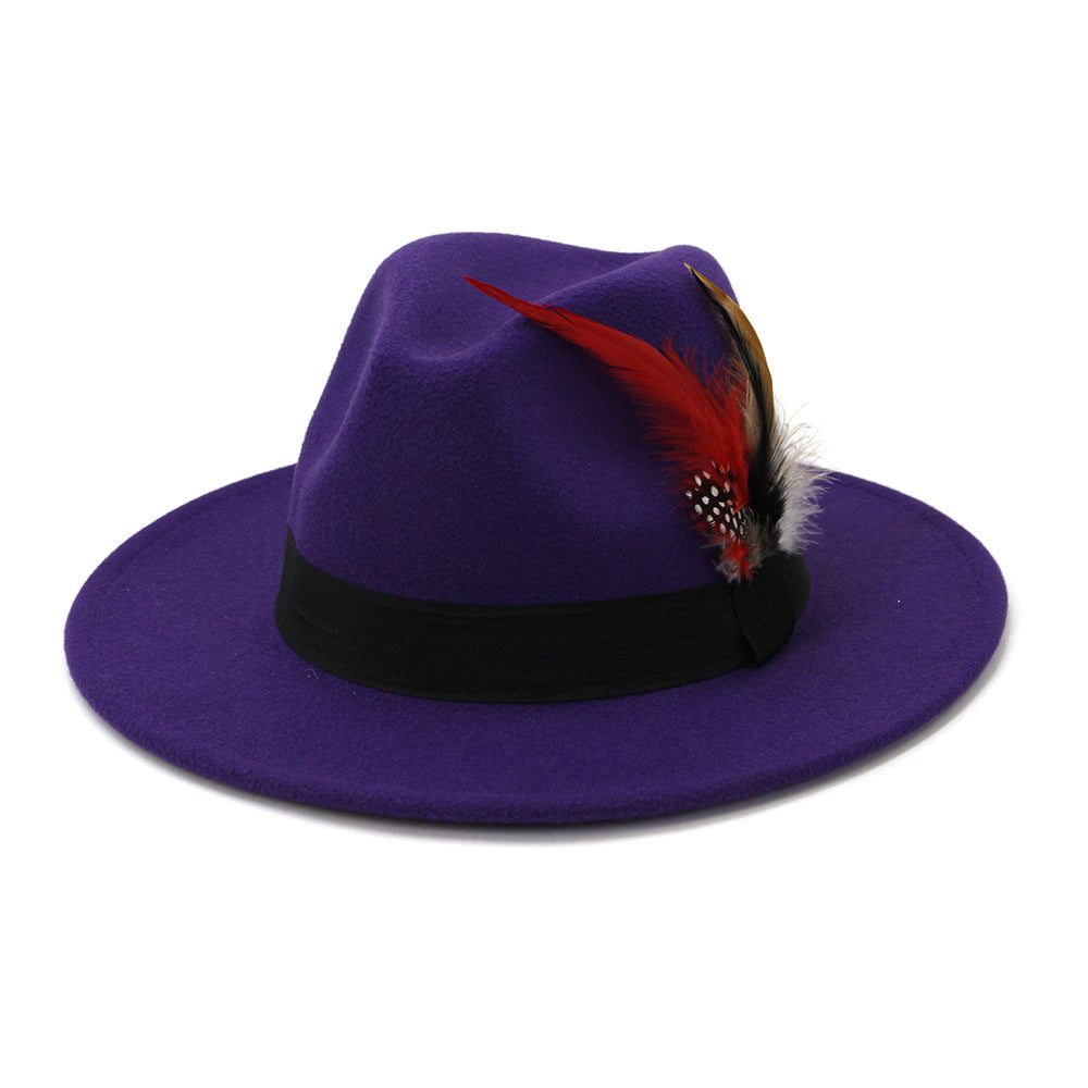 Stay Stylish and Warm: Autumn and Winter New Black Woolen Top Hat"